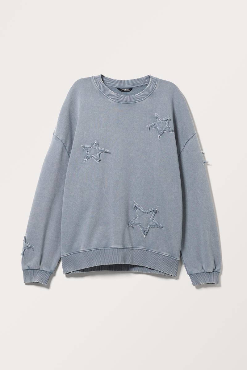 Geraffter Oversized-Pullover - Blau von Monki
