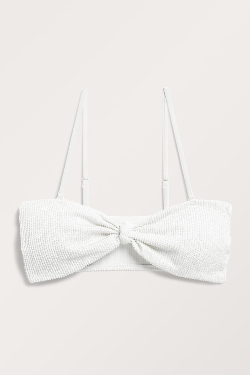 Gerafftes Bandeau-Bikinioberteil - Weiß von Monki