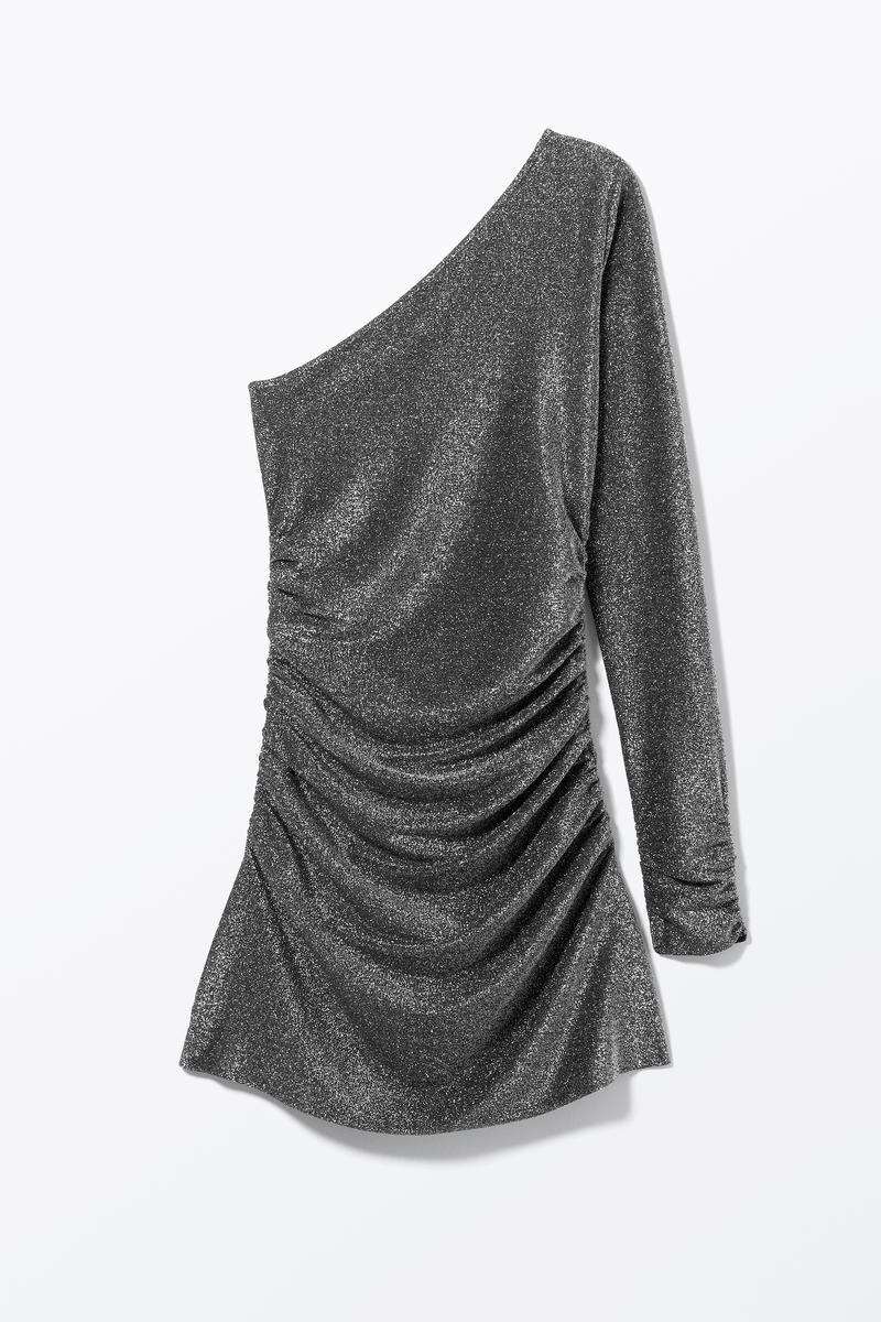 Gerafftes One-Shoulder-Minikleid - Schwarz von Monki