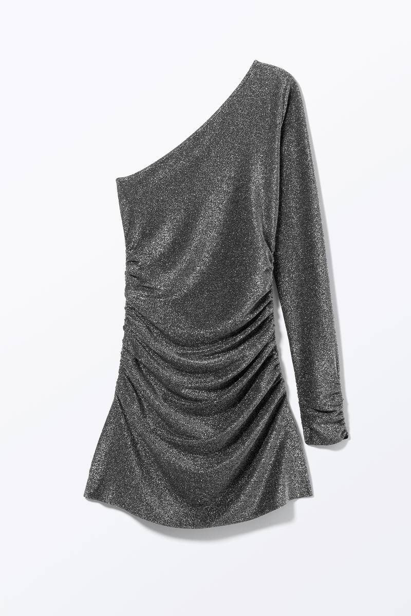 Gerafftes One-Shoulder-Minikleid - Schwarz von Monki