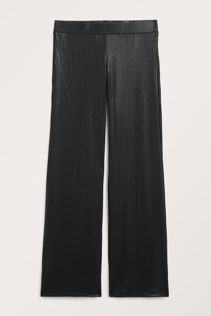 Gerippte Jerseyhose Mit Geraden Beinen - Schwarz von Monki