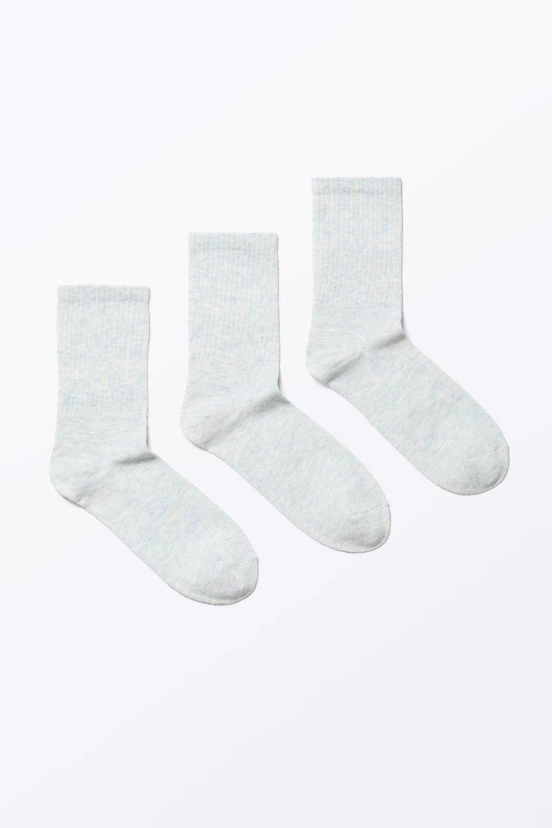 Gerippte Socken Im 3Er-Pack - Grau von Monki