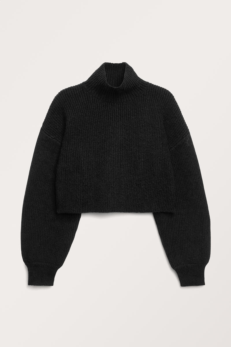 Gerippter Strickpullover - Schwarz von Monki