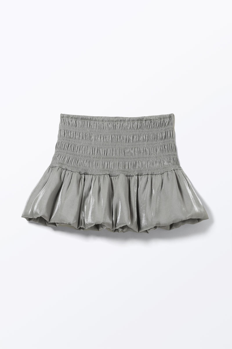 Gesmokter Mini-Ballonrock - Grau Gesmokter Mini-Ballonrock - Grau von Monki