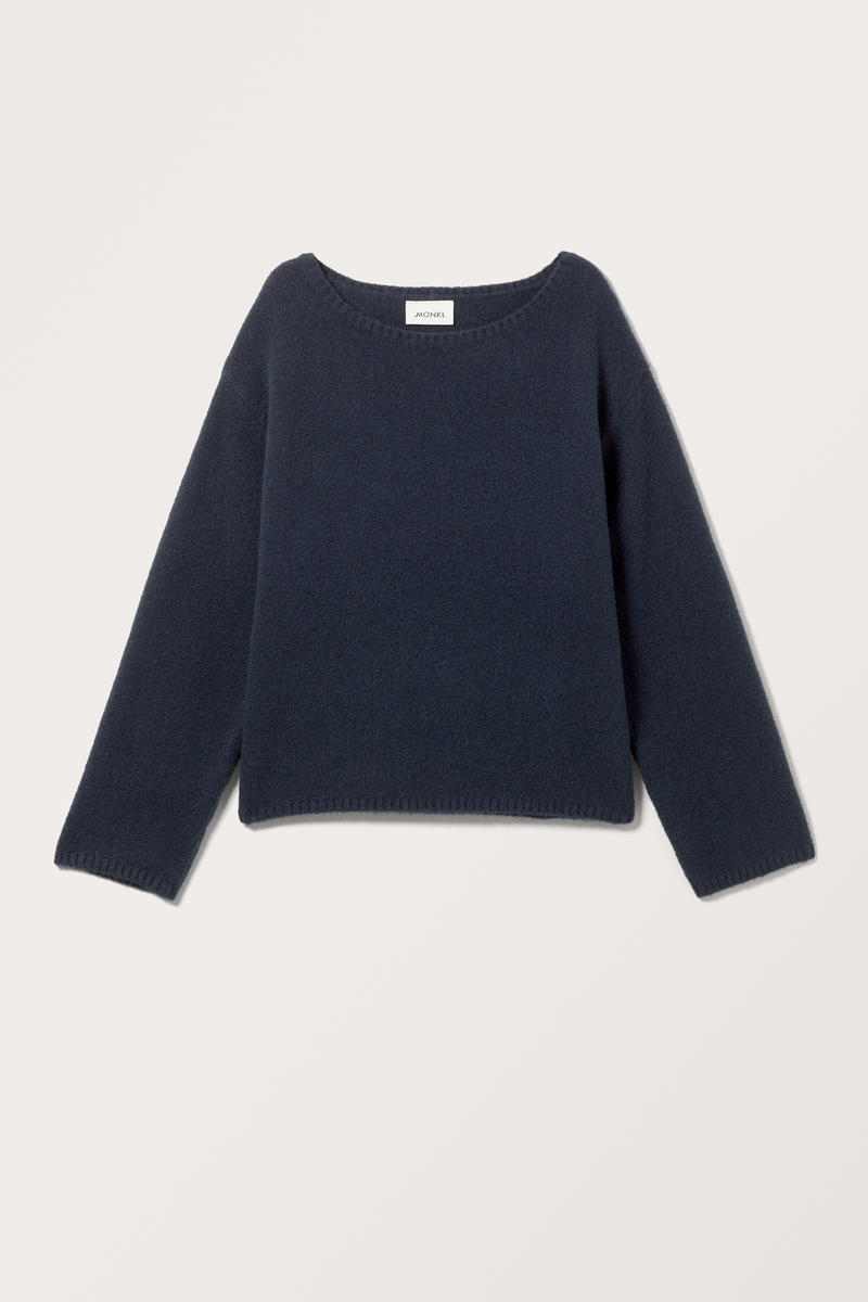 Gestrickter Pullover Mit U-Boot-Ausschnitt - Blau von Monki