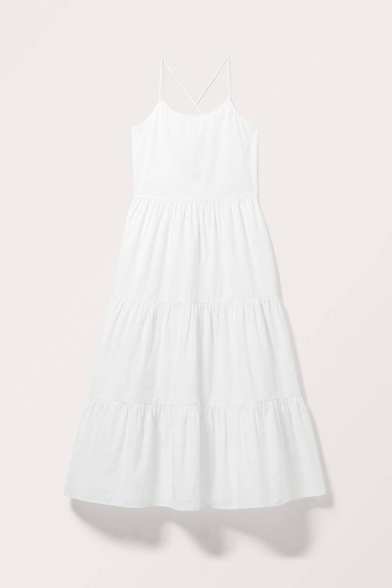 Gestuftes Maxikleid Aus Popeline - Weiß von Monki