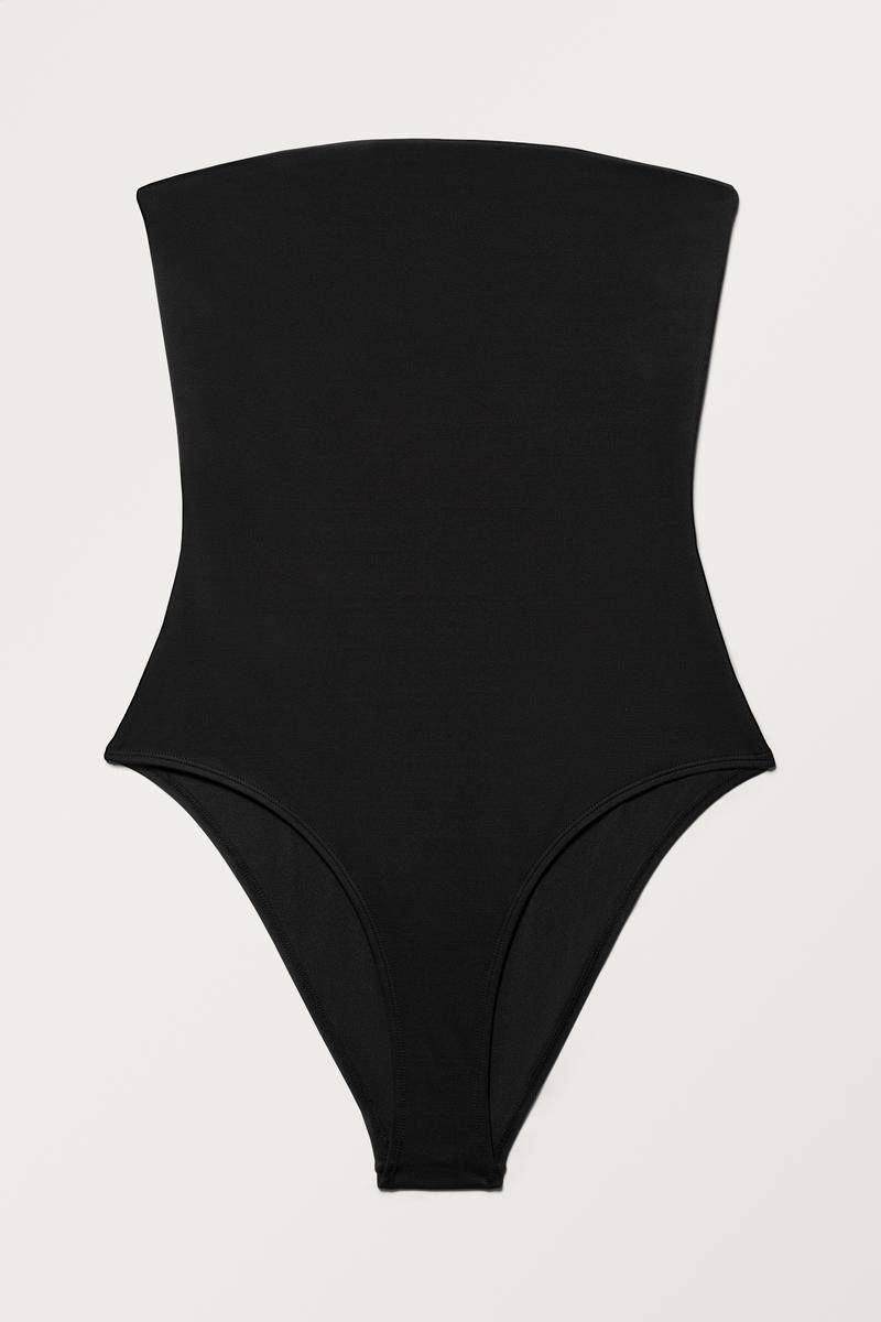 Gewagter Bandeau-Badeanzug - Schwarz von Monki