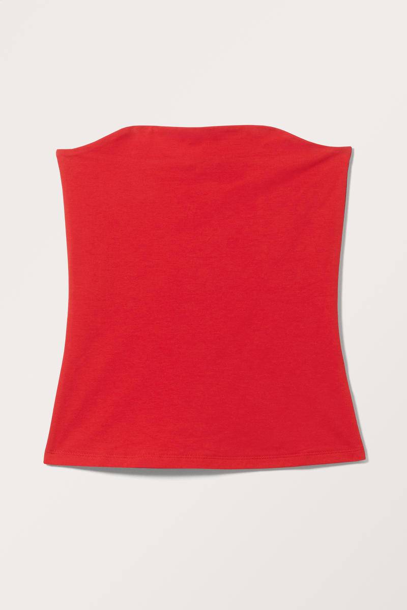 Glattes, Eng Anliegendes Tube-Top - Rot von Monki