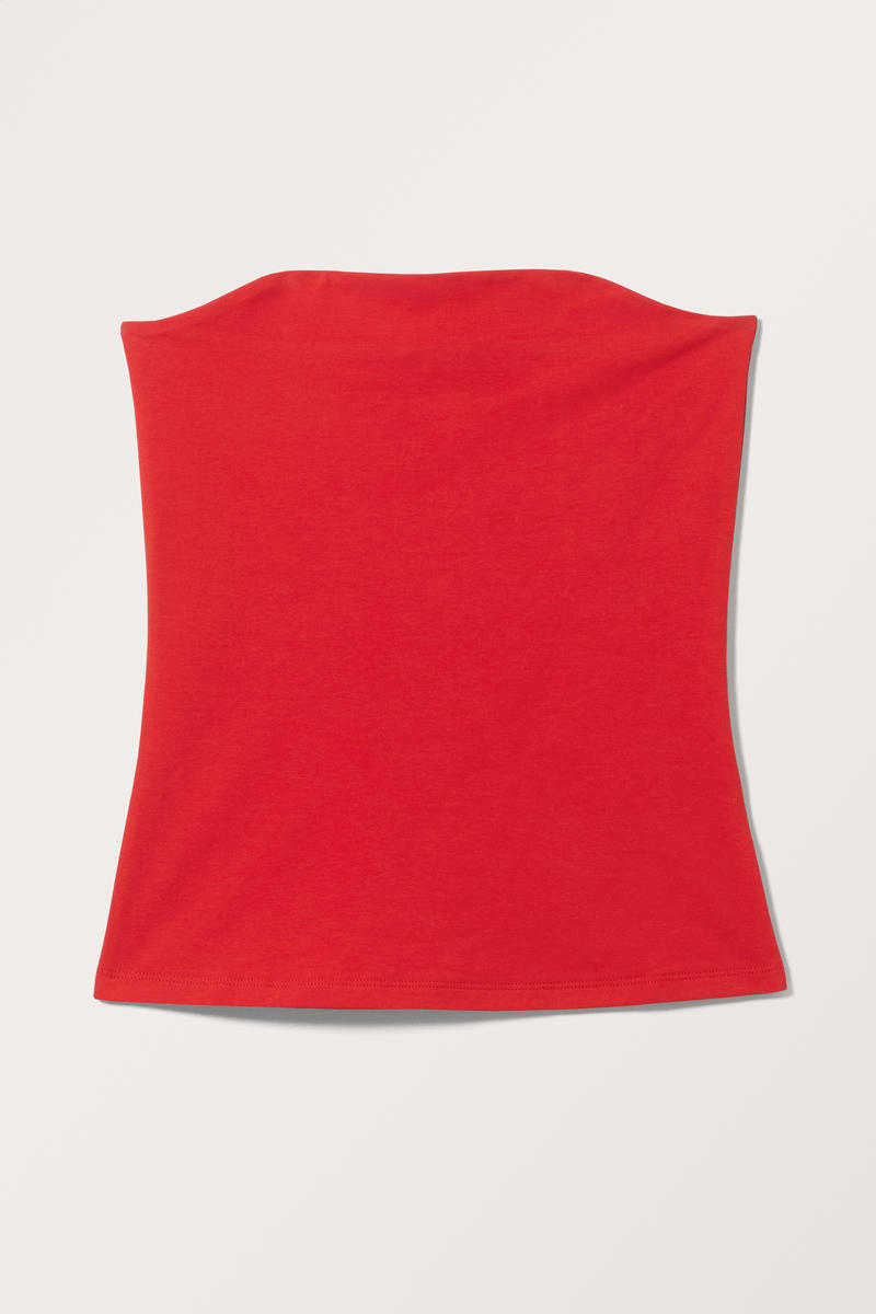 Glattes, Eng Anliegendes Tube-Top - Rot von Monki