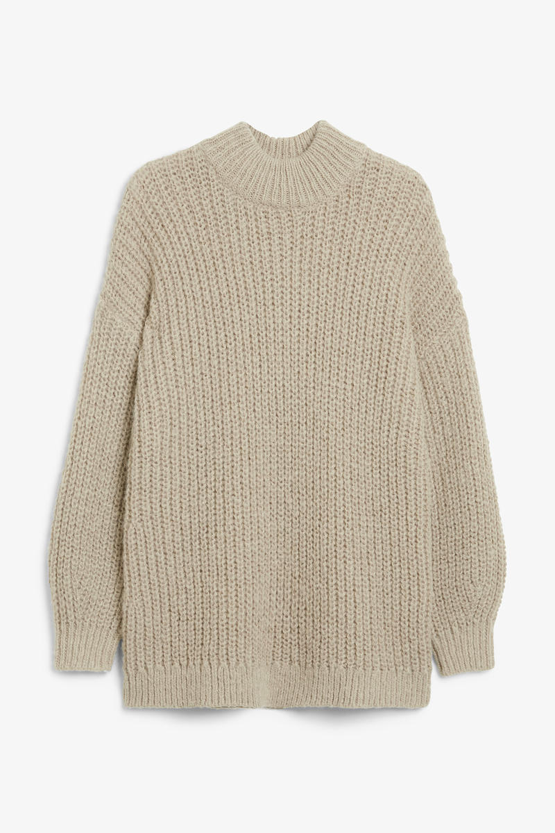 Grob Gestrickter Pullover - Beige von Monki