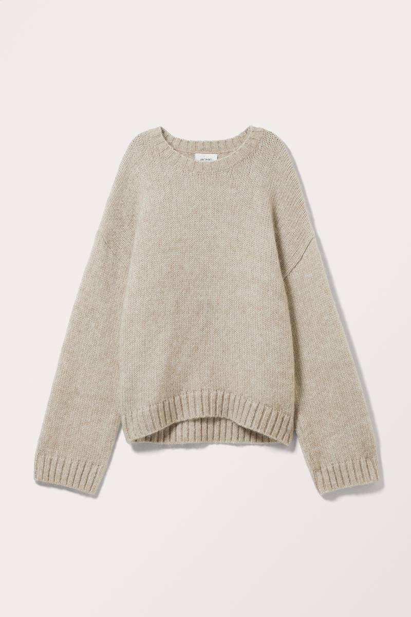 Grob Gestrickter Pullover In Oversized-Passform - Beige von Monki