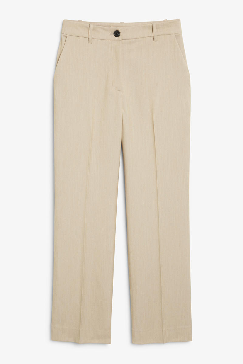 Halbhohe Elegante Hose Mit Geradem Bein - Beige von Monki