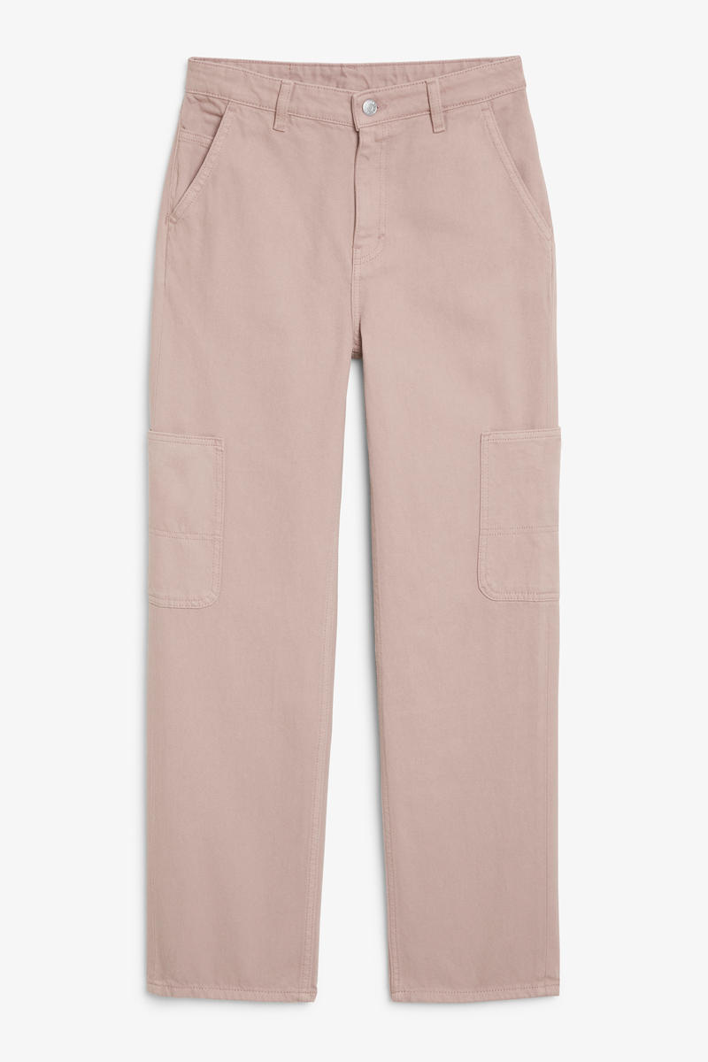 Hochtaillierte Cargo-Jeans - Lila von Monki