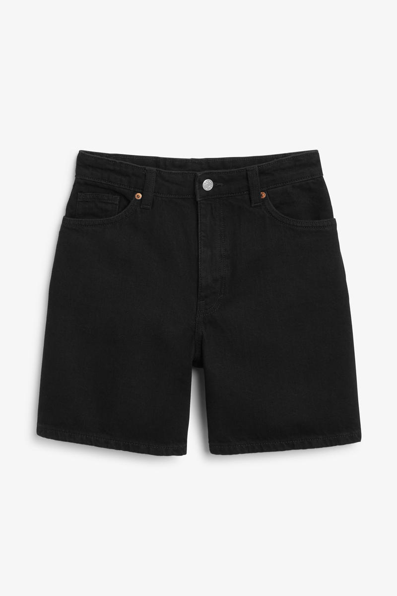 Hochtaillierte Denim-Shorts - Schwarz von Monki