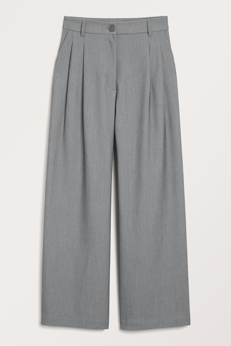 Hochtaillierte Hose Mit Weitem Bein - Grau von Monki