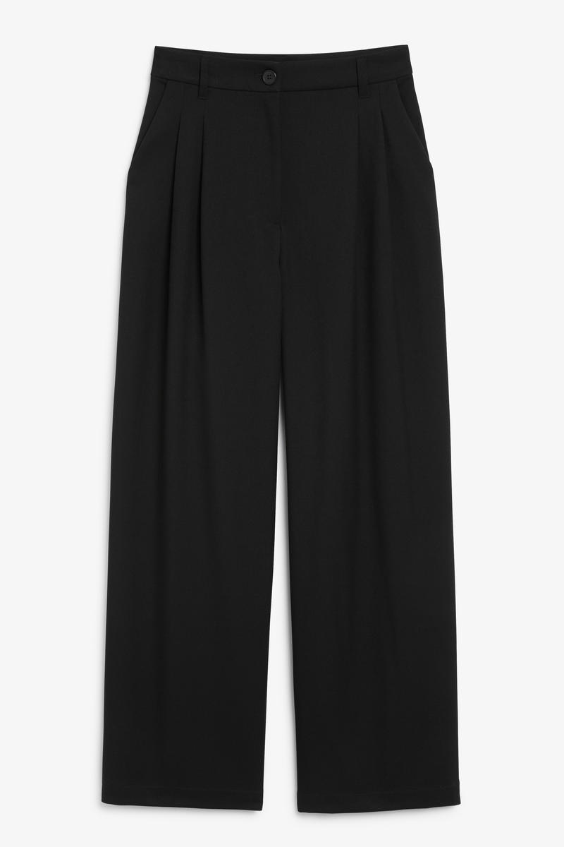 Hochtaillierte Hose Mit Weitem Bein - Schwarz von Monki