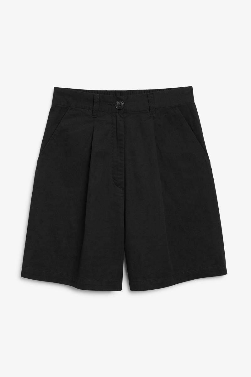 Hochtaillierte Shorts Mit Falten - Schwarz von Monki