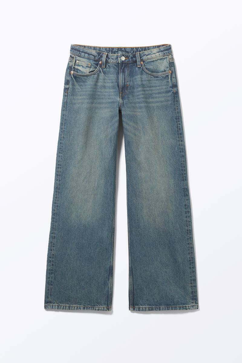 Imoo - Tief Sitzende, Weite Jeans - Blau von Monki