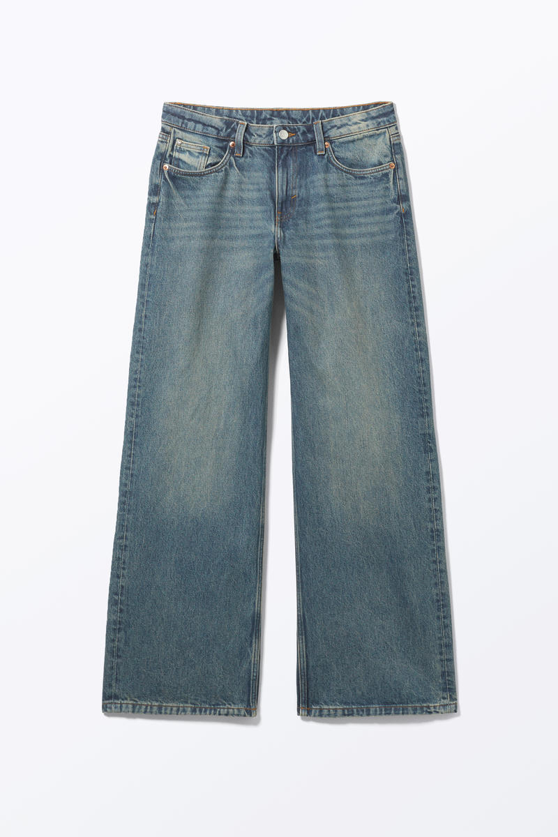 Imoo - Tief Sitzende, Weite Jeans - Blau von Monki