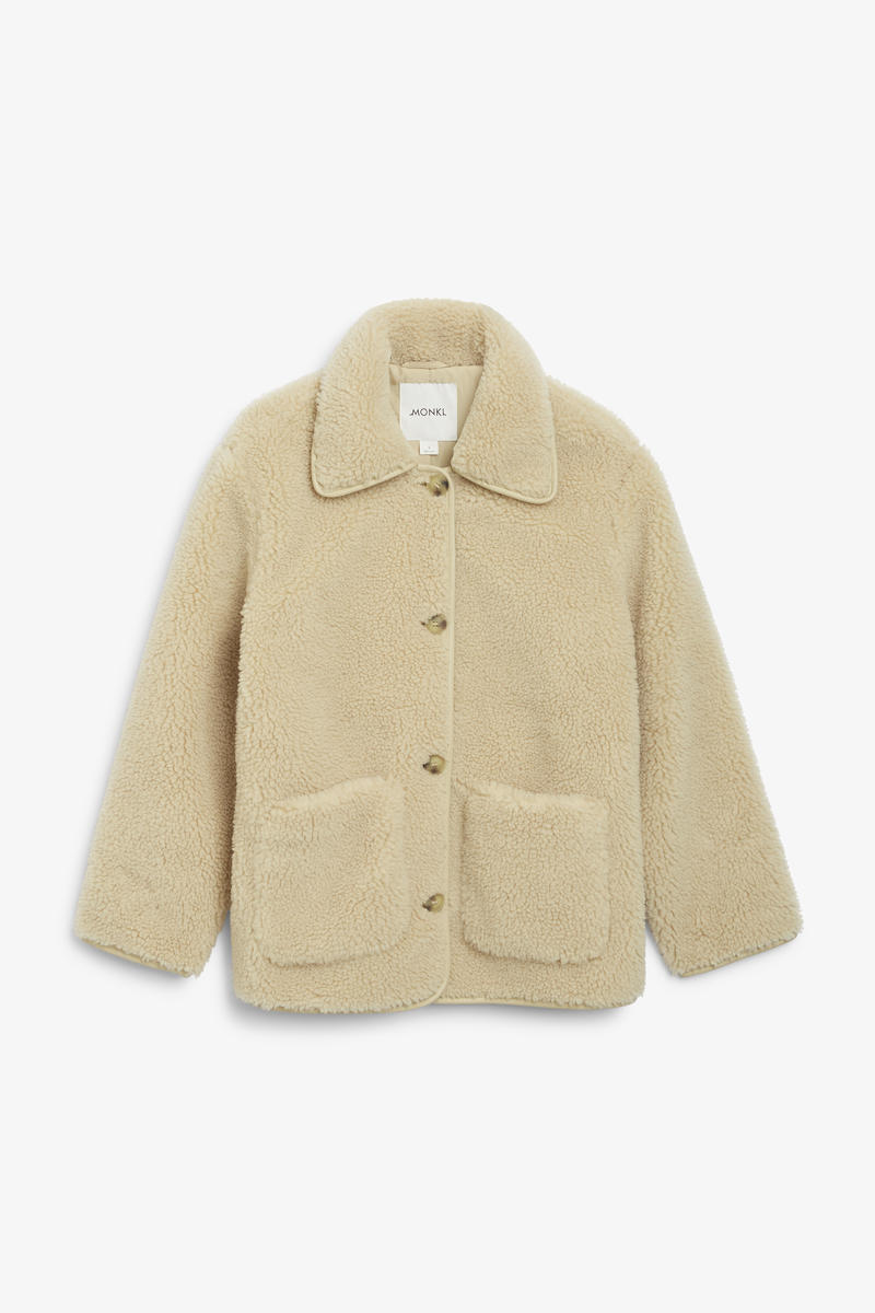 Jacke Aus Teddy-Kunstfell - Beige von Monki