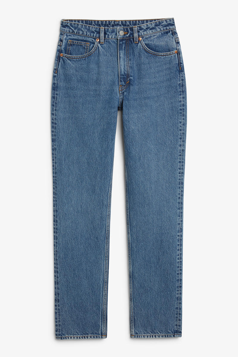 Jeans Yara Mit Mittelhohem Bund Und Geradem Bein - Blau von Monki