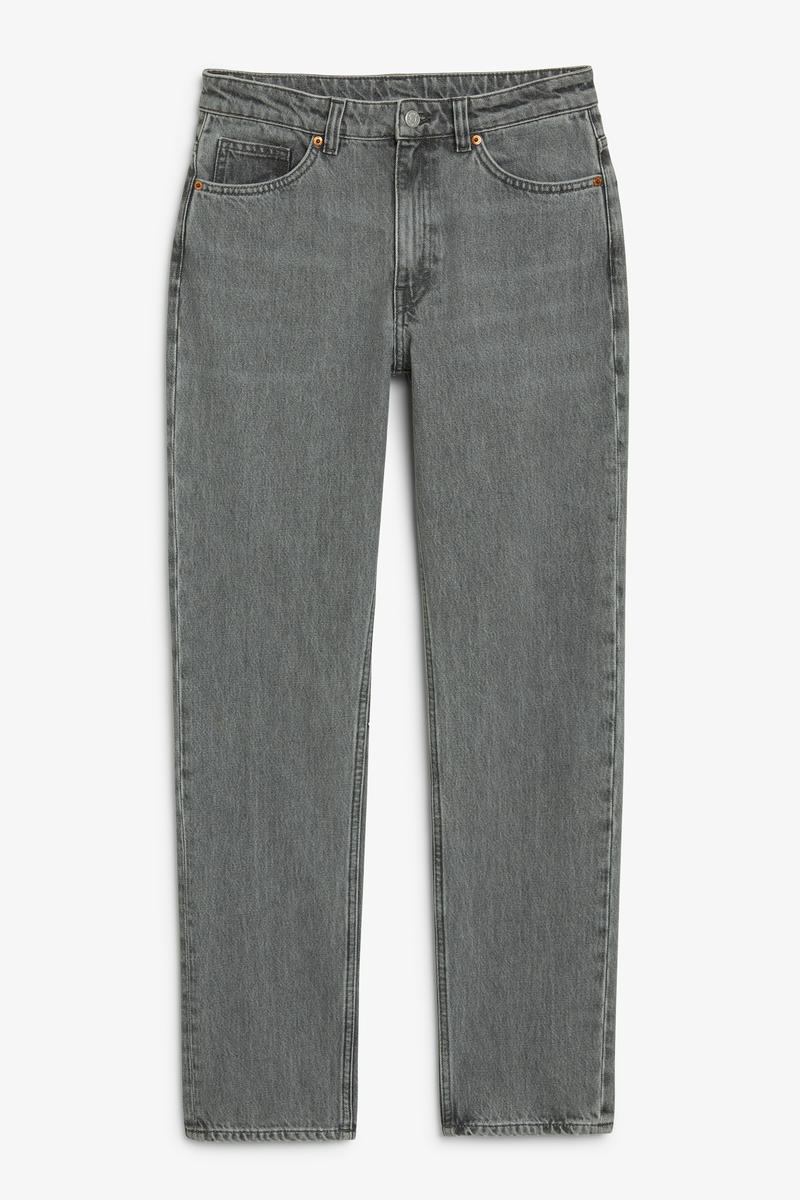 Jeans Yara Mit Mittelhohem Bund Und Geradem Bein - Grau von Monki