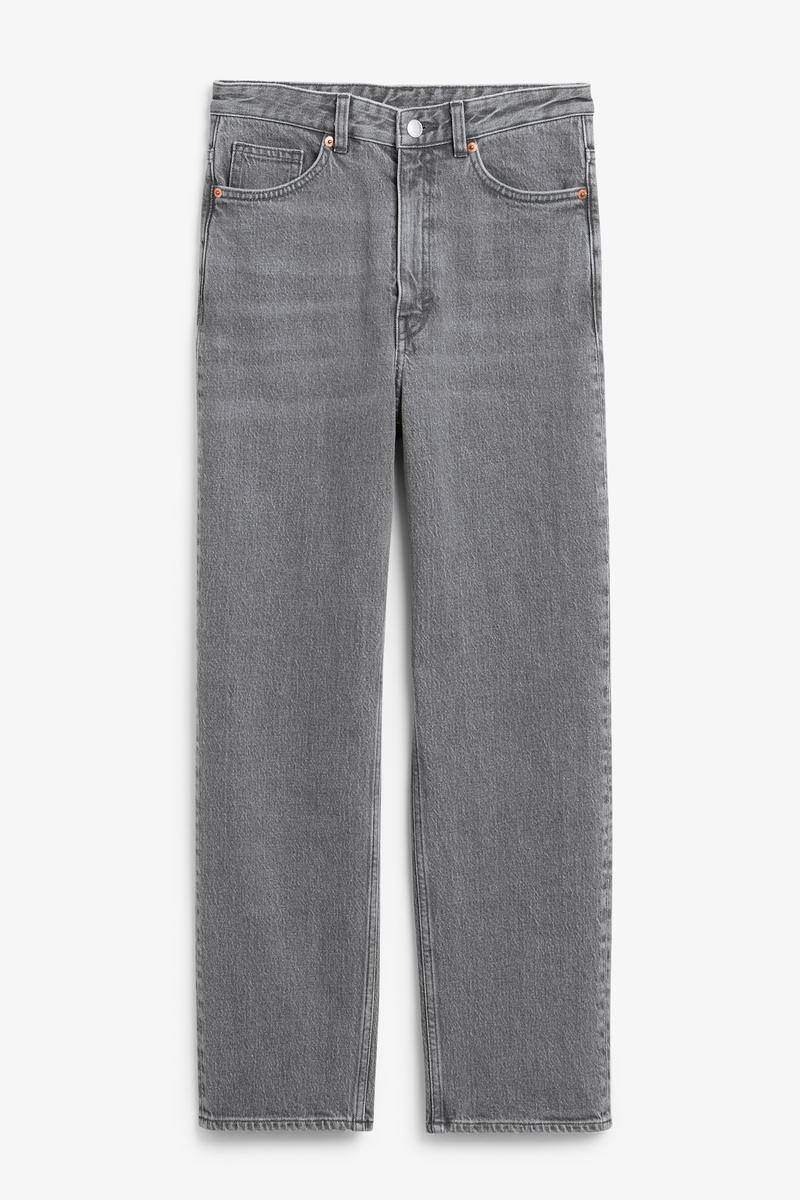 Jeans Zami Mit Geradem Bein Und Extrahohem Bund - Grau von Monki