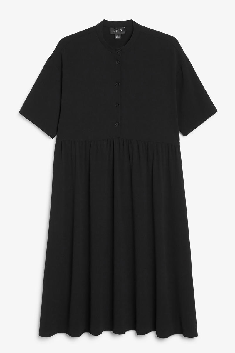 Kleid Mit Gandpa-Kragen - Schwarz von Monki