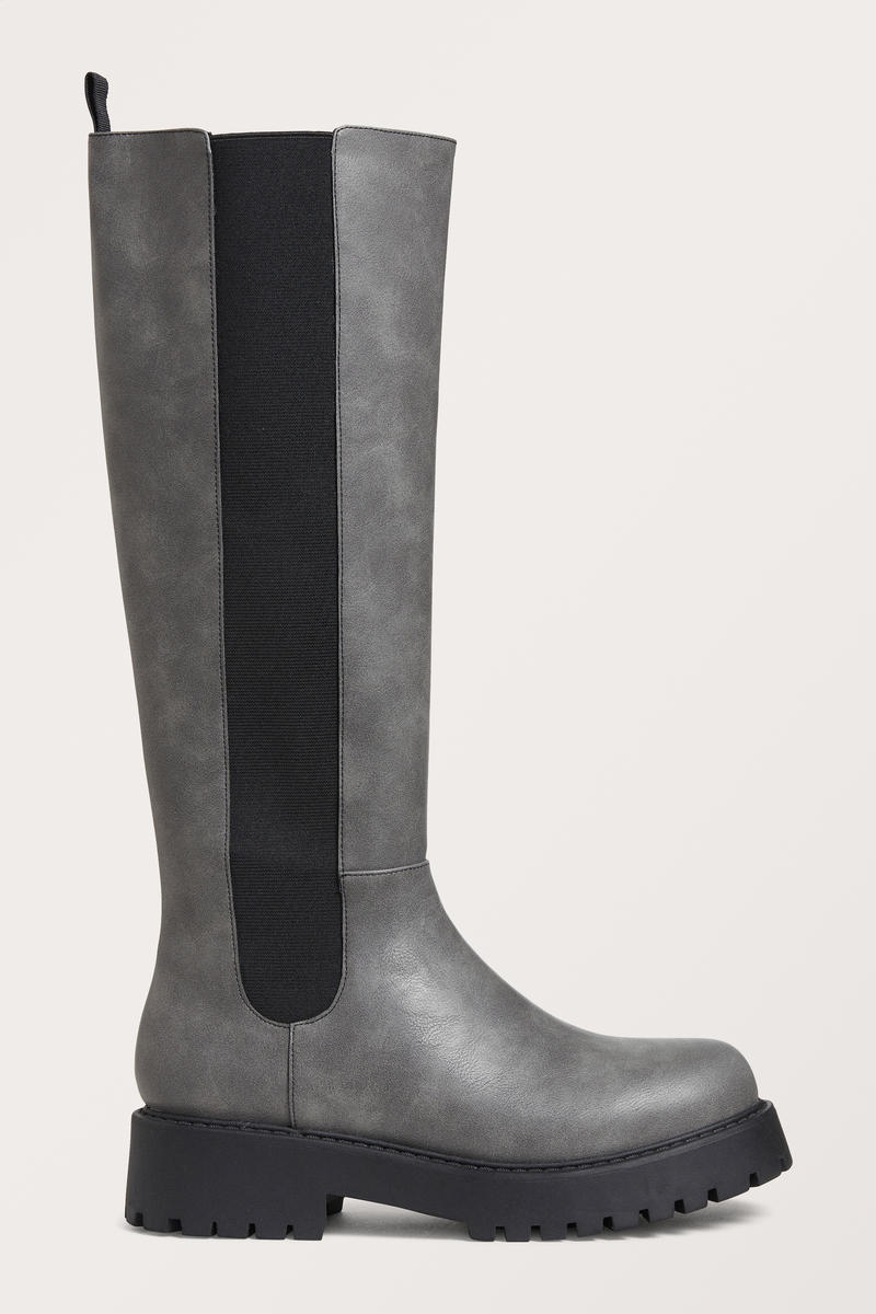 Kniehohe, Klobige Chelsea-Boots - Grau von Monki