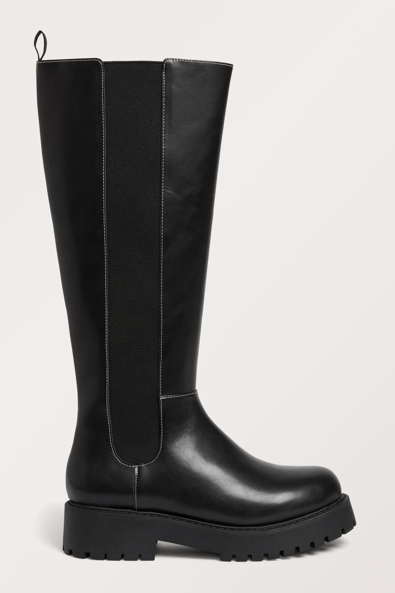 Kniehohe, Klobige Chelsea-Boots - Schwarz von Monki