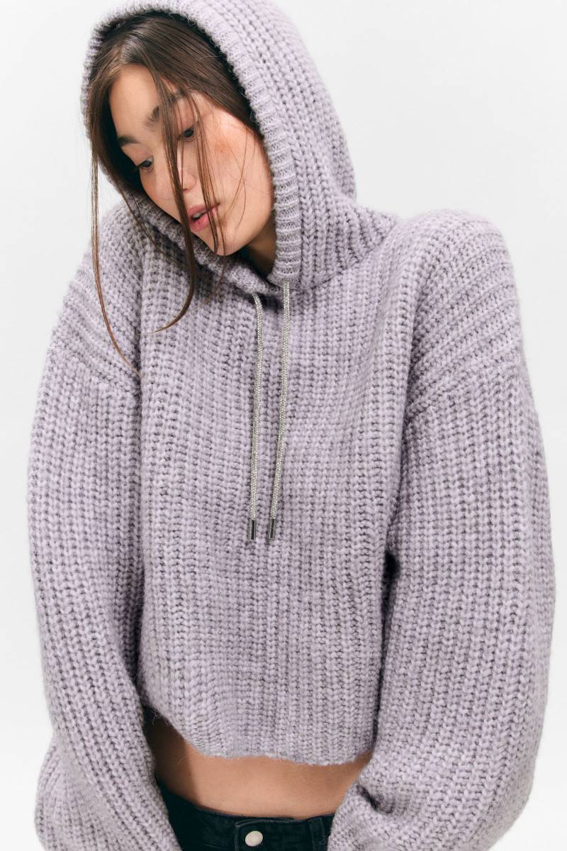 Knitted Drawstring Hoodie von Monki