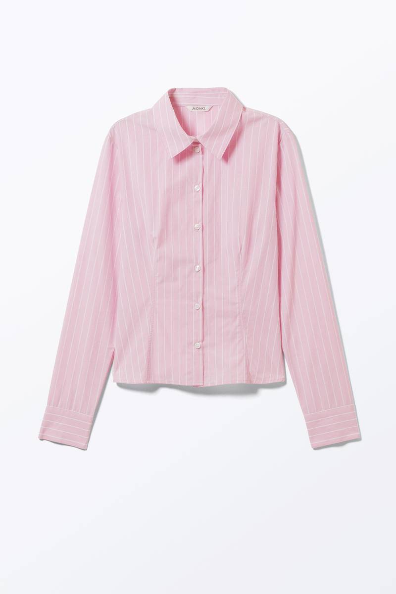 Körperbetontes Langarmhemd Aus Popeline - Rosa von Monki