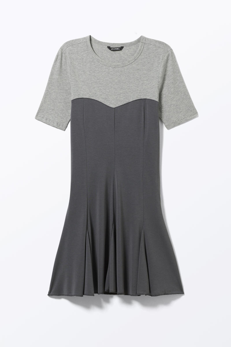 Kurzärmeliges Minikleid Aus Jersey - Grau von Monki