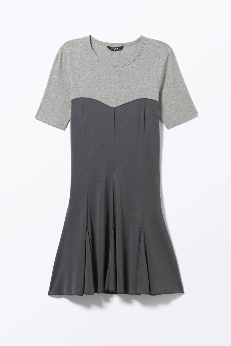 Kurzärmeliges Minikleid Aus Jersey - Grau von Monki