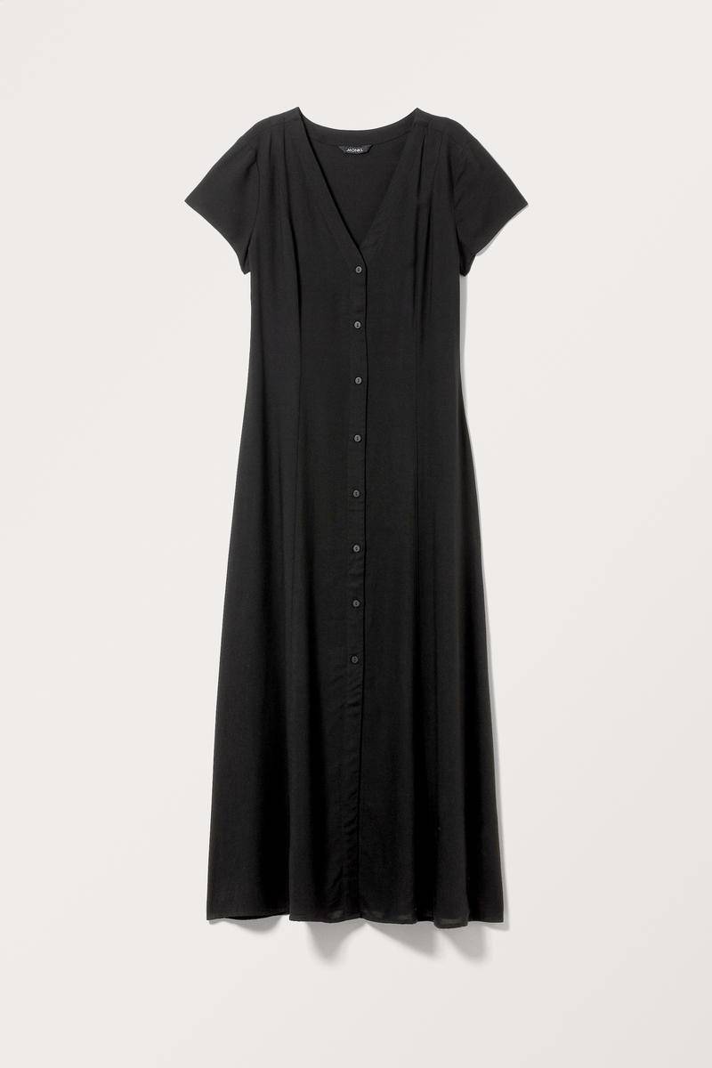 Kurzärmliges Maxi-Hemdkleid - Schwarz von Monki
