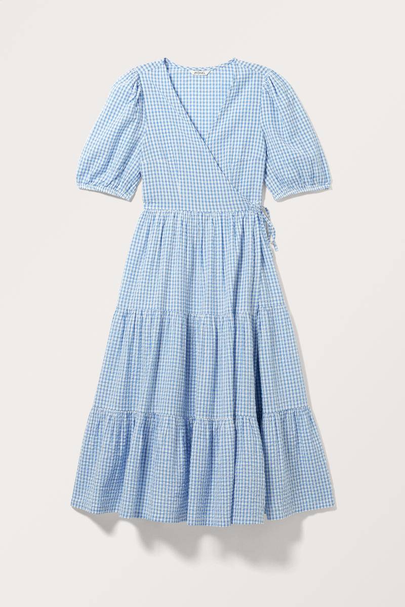 Kurzärmliges Maxi-Wickelkleid - Blau von Monki