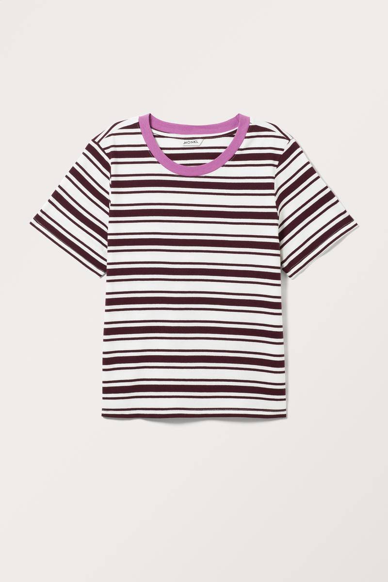 Kurzarm-T-Shirt Mit Normaler Passform - Weiß Rot von Monki