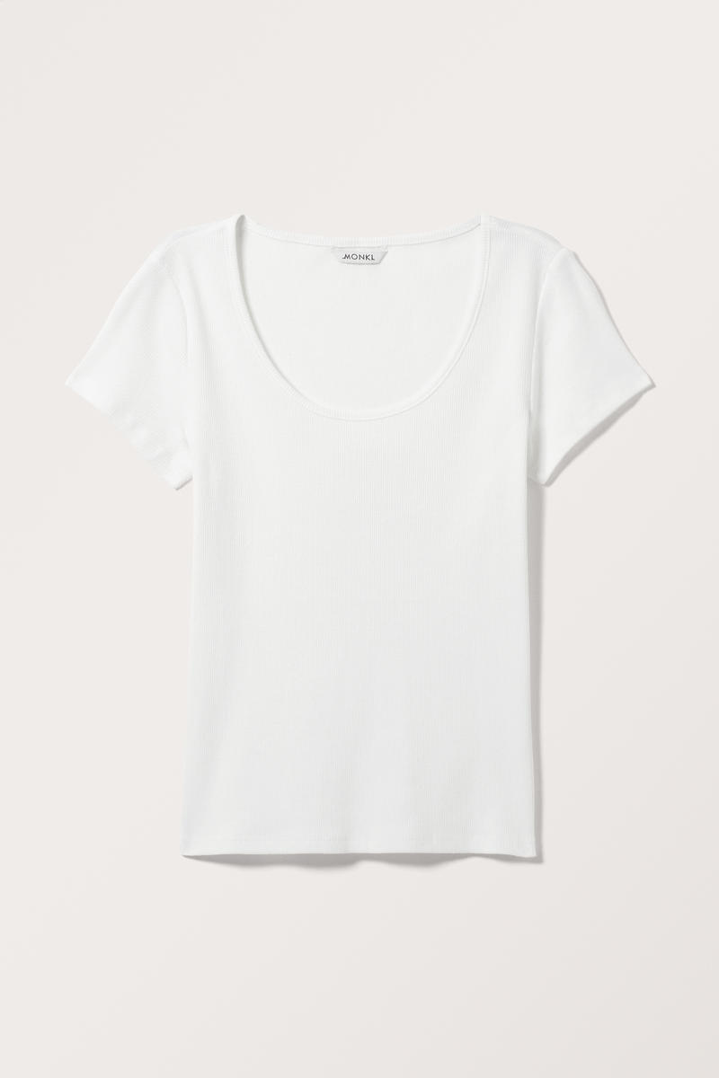 Kurzarm-T-Shirt Mit Slim Fit - Weiß von Monki