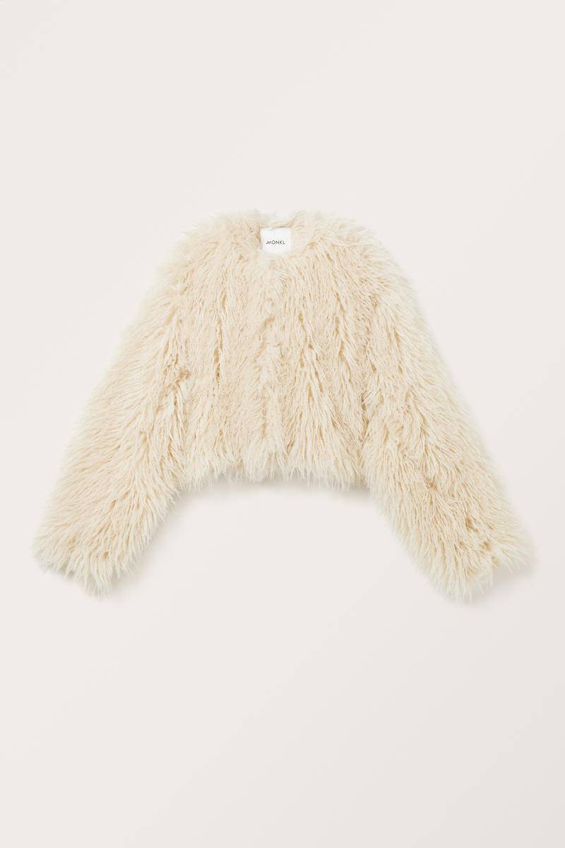 Kurze Jacke Aus Kunstpelz - Weiß von Monki