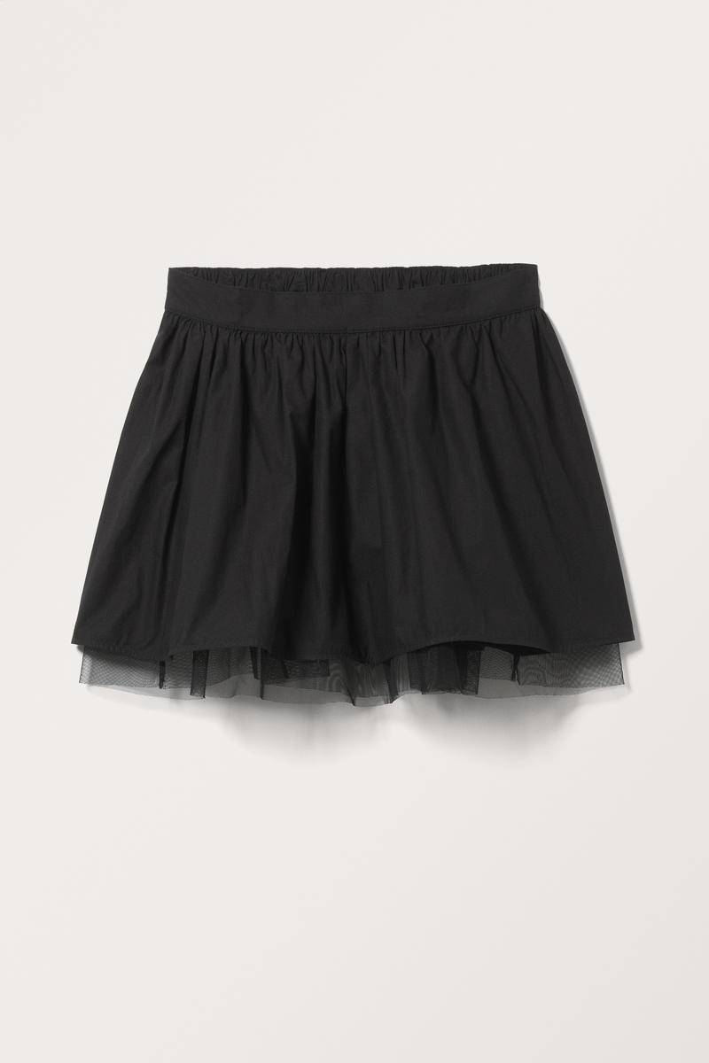 Kurzer Doppellagiger Rock In A-Linie - Schwarz von Monki