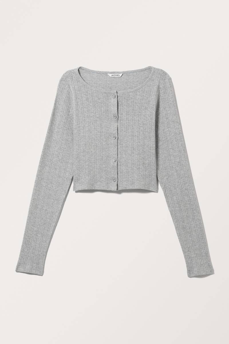 Kurzer Pointelle-Cardigan - Grau von Monki