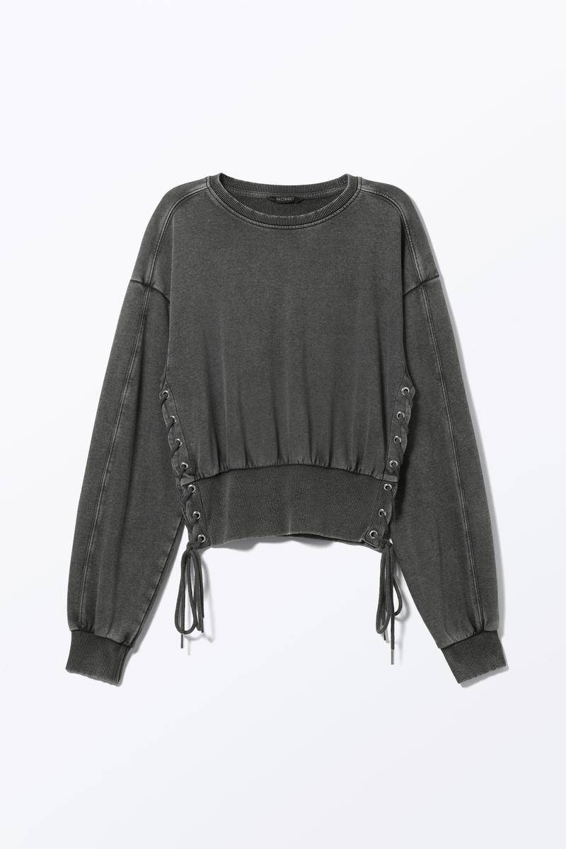 Kurzer Pullover Mit Bindedetails - Grau von Monki