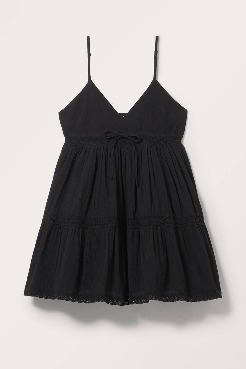 Kurzes Minikleid Aus Baumwolle - Schwarz von Monki