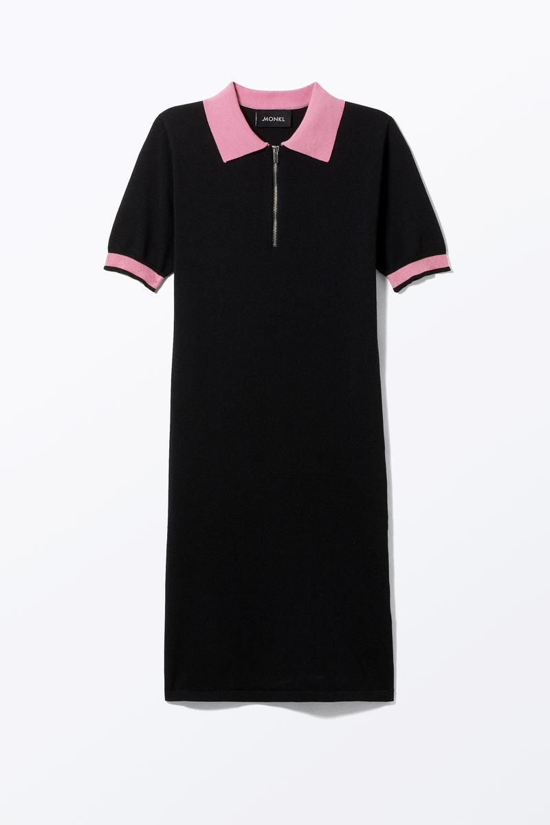 Kurzes Strick-Polokleid - Schwarz Rosa von Monki