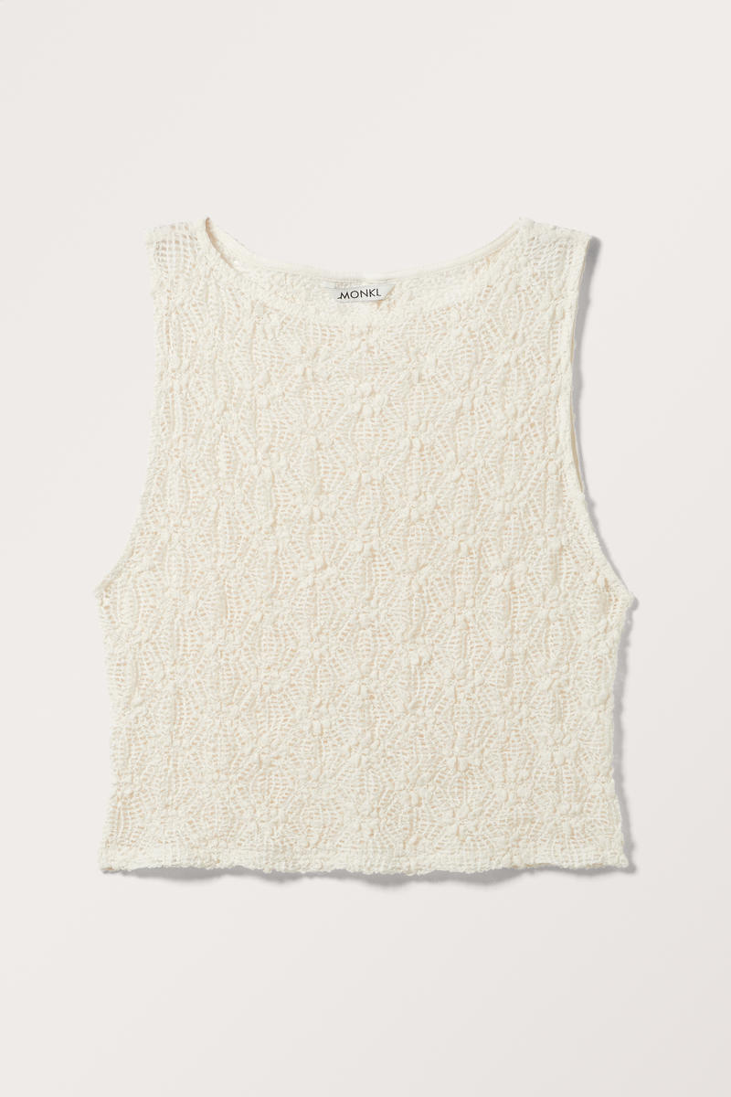 Kurzes Tanktop Aus Spitze - Weiß von Monki