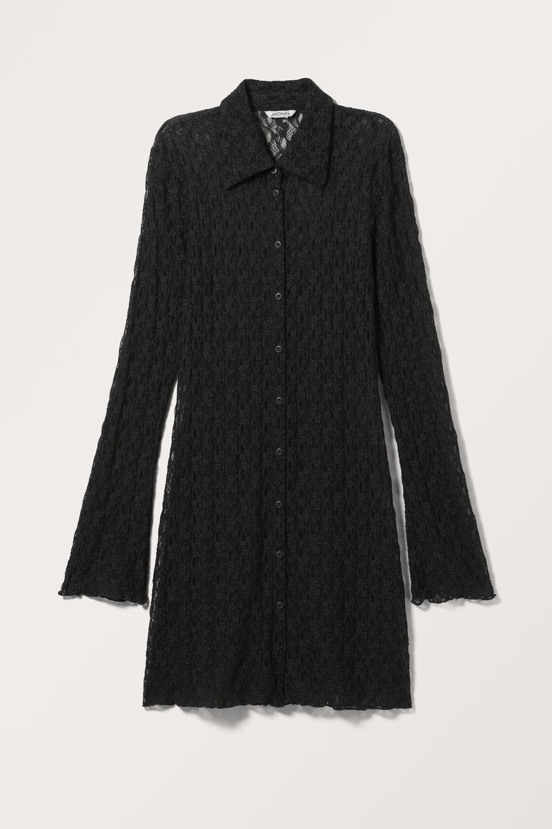 Langärmeliges Mini-Hemdkleid - Schwarz Langärmeliges Mini-Hemdkleid - Schwarz von Monki