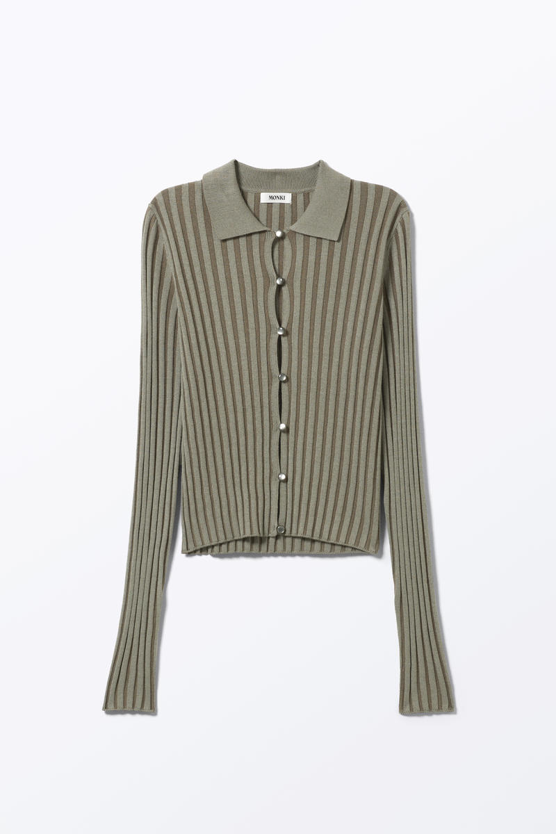 Langärmeliges Oberteil Aus Rippstrick - Grün von Monki