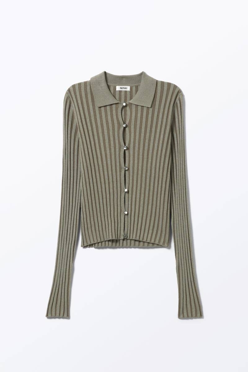Langärmeliges Oberteil Aus Rippstrick - Grün von Monki
