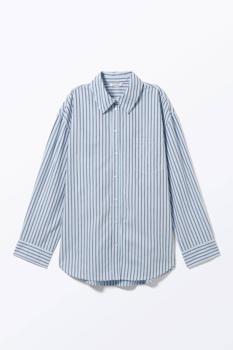Langärmliges Popeline-Hemd In Oversized-Passform - Blau von Monki