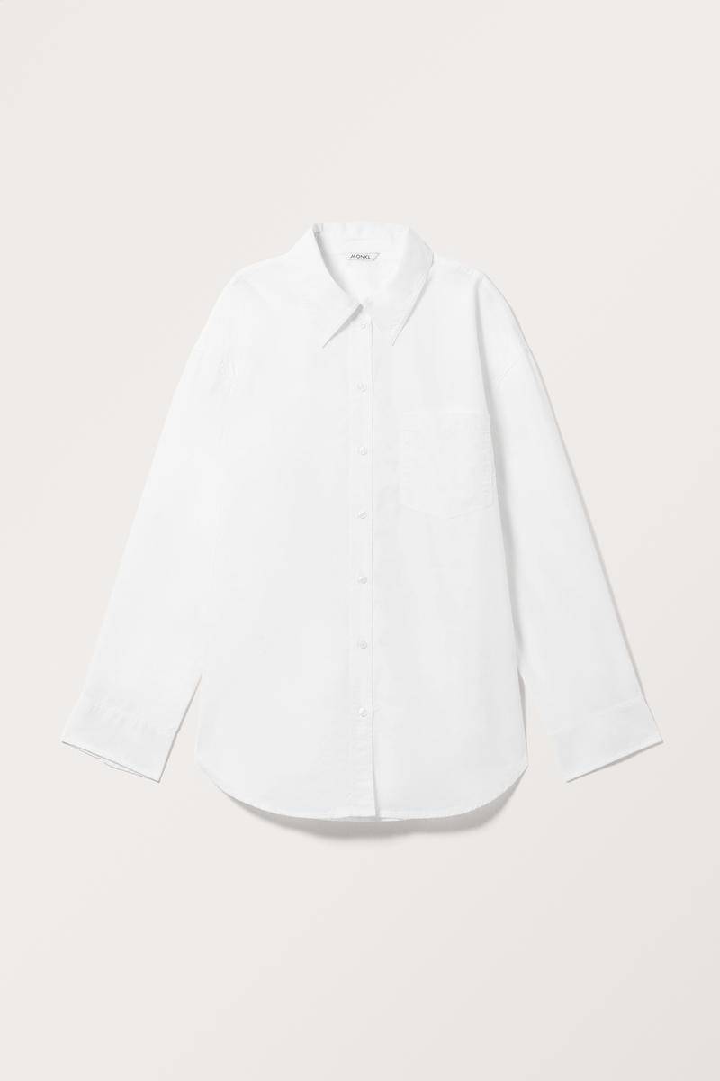 Langärmliges Popeline-Hemd In Oversized-Passform - Weiß von Monki